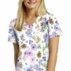 White Cross Clearance Women's Parisol Print Scrub Top -Scrubs for Women shop 1 wc 782 printclearancepsl 650