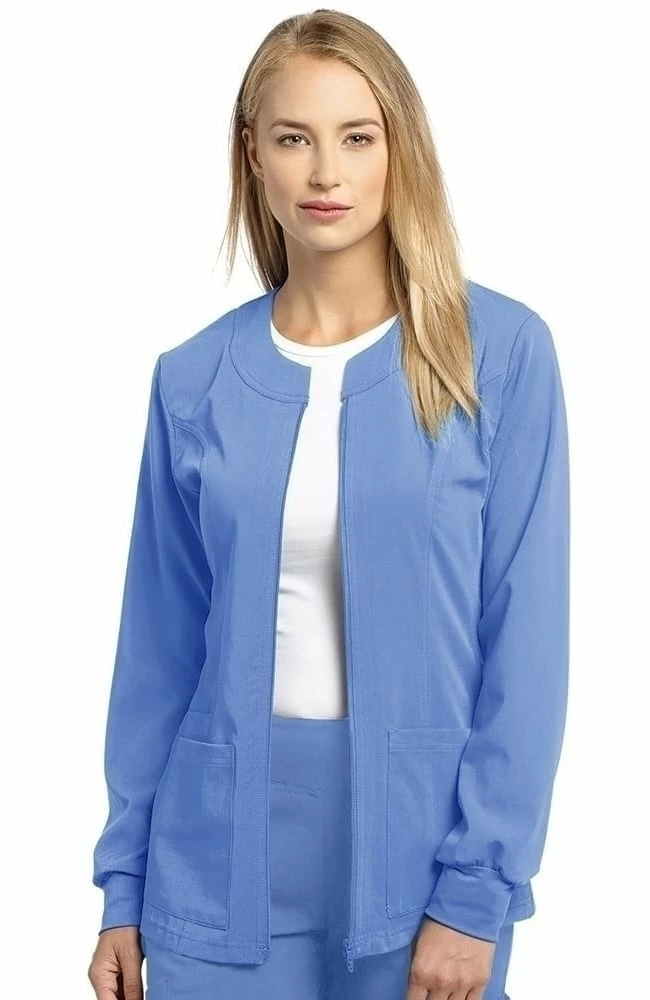 White Cross Women's Jewel Neck Zip Front Scrub Jacket 3 White Cross Women's Jewel Neck Zip Front Scrub Jacket