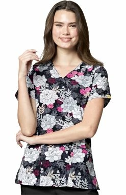 WonderWink Clearance Women's Parlour Floral Print Scrub Top
