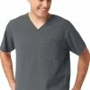 WonderWink Clearance Men's Knit Panel Solid Scrub Top