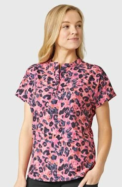 WonderWink Women's Mandarin Collar Amala Print Scrub Top