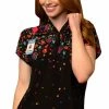 WonderWink Clearance Women's Mandarin Collar Folk Art Print Scrub Top -Scrubs for Women shop 1 wk 6457 printclearancefap 650