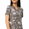 WonderWink Clearance Women's Floral Flight Print Scrub Top -Scrubs for Women shop 1 wk 6657 printclearanceffl 650