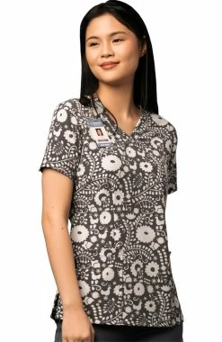 WonderWink Clearance Women's Floral Flight Print Scrub Top