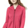 Clearance WonderFlex By Wonderwink Women's Fleece Solid Scrub Jacket -Scrubs for Women shop 1 wk 8209 clearancecor 650