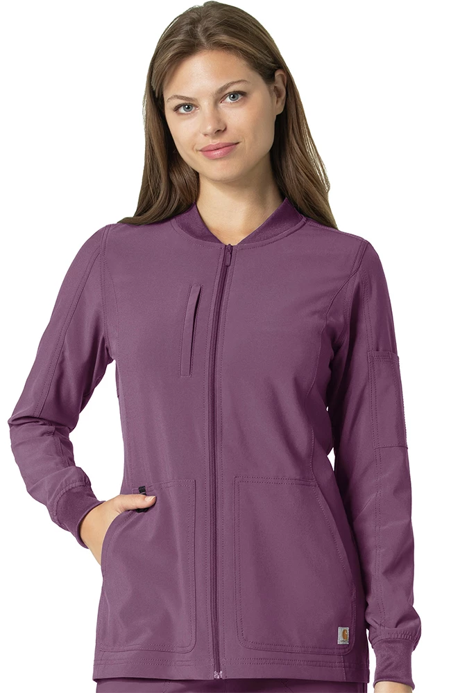 Carhartt Women's Zip Front Utility Solid Scrub Jacket 3 Carhartt Women's Zip Front Utility Solid Scrub Jacket