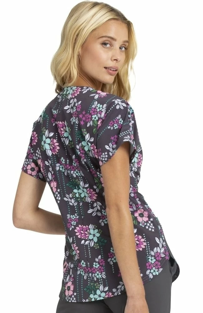 Heartsoul Clearance Women's Midnight Garden Party Print Scrub Top 4 Heartsoul Clearance Women's Midnight Garden Party Print Scrub Top - Image 2