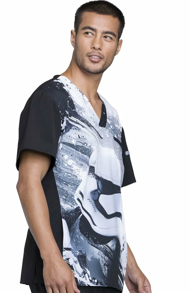 Cherokee Clearance Men's V-Neck Star Wars Print Scrub Top 4 Cherokee Clearance Men's V-Neck Star Wars Print Scrub Top - Image 2