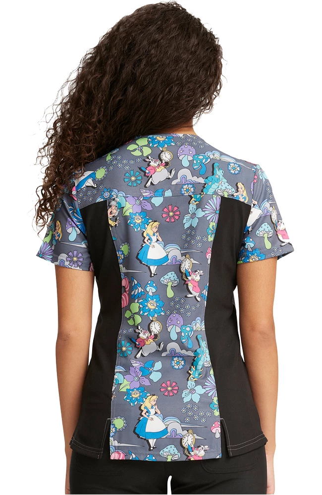 Cherokee Women's Alice Print Scrub Top 4 Cherokee Women's Alice Print Scrub Top - Image 2