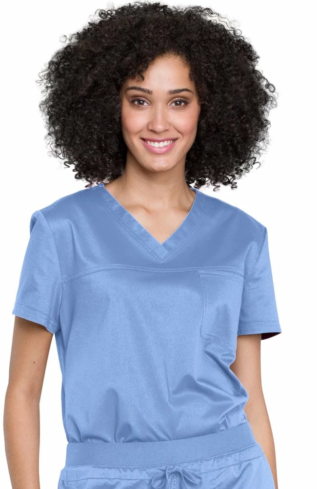 Cherokee Workwear Women's V-Neck Tuck-In Solid Scrub Top 4 Cherokee Workwear Women's V-Neck Tuck-In Solid Scrub Top - Image 2