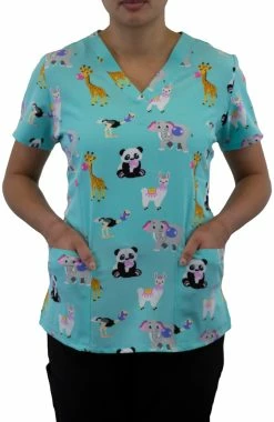 Maevn Uniforms Women's Bubblicious Print Scrub Top -Scrubs for Women shop 2 mv 1767 print 650 1