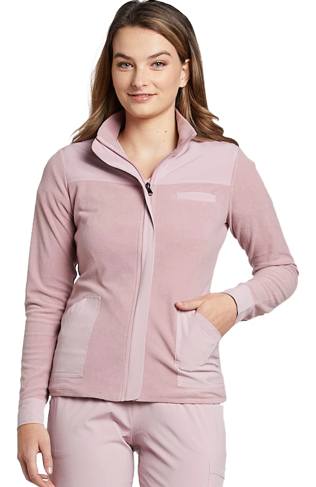 White Cross Women's Mixed Media Solid Scrub Jacket 4 White Cross Women's Mixed Media Solid Scrub Jacket - Image 2