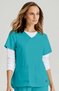 Grey's Anatomy Clearance Women's V-Neck Solid Scrub Top -Scrubs for Women shop 3 bc grs011 clearance 650