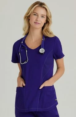 Grey's Anatomy Women's Carly Solid Scrub Top 8 Grey's Anatomy Women's Carly Solid Scrub Top -Scrubs for Women shop 3 bc grst124 650