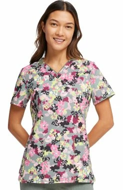 Cherokee Women's Floral Camotion Print Scrub Top -Scrubs for Women shop 3 ck ck634 print 650