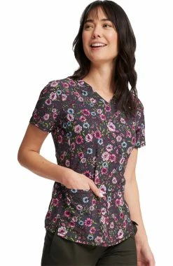 Cherokee Women's Romantic Garden Print Scrub Top -Scrubs for Women shop 3 ck ck703 print 650