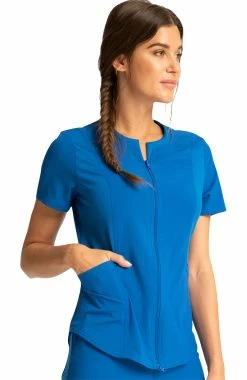 Cherokee Clearance Women's Zip Front Scrub Top -Scrubs for Women shop 3 ck ck931 clearance 650