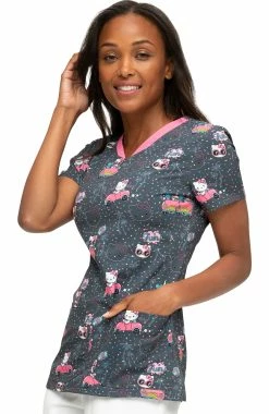 Heartsoul Clearance Women's Kawaii Vacation Print Scrub Top -Scrubs for Women shop 3 ck hs714 printclearance 650