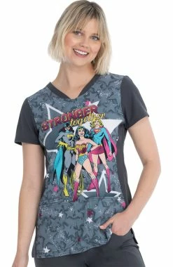 Heartsoul Clearance Women's Stronger Together Print Scrub Top -Scrubs for Women shop 3 ck hs719 printclearance 650