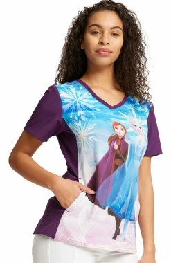 Cherokee Women's Sisters Print Scrub Top -Scrubs for Women shop 3 ck tf627 print 650