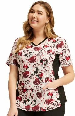 Cherokee Women's Hearts To You Print Scrub Top -Scrubs for Women shop 3 ck tf783 print 650