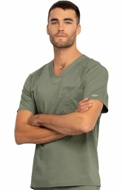 Cherokee Workwear Clearance Men's V-Neck Solid Scrub Top -Scrubs for Women shop 3 ck ww690 clearance 650