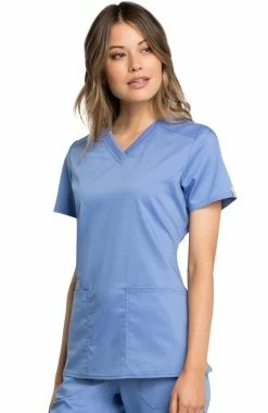 Cherokee Workwear Women's V-Neck Solid Scrub Top 9 Cherokee Workwear Women's V-Neck Solid Scrub Top -Scrubs for Women shop 3 ck ww770ab 650