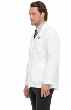 Landau Clearance Men's Three Button Closure Consultation 30¾" Lab Coat -Scrubs for Women shop 3 ln 3224 clearance 650