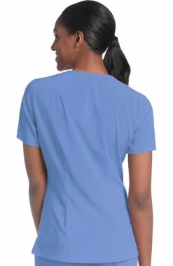 Urbane Women's Motivate V-Neck Solid Scrub Top With Tonal Stitching -Scrubs for Women shop 3 ln 9015 650
