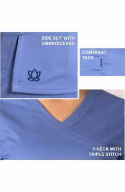 Maevn Uniforms Women's Princess Seam Mock Wrap Solid Scrub Top -Scrubs for Women shop 3 mv 1102 650