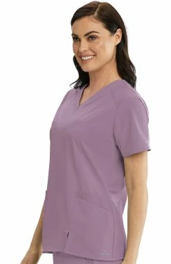 Barco One Clearance Women's V-Neck Contrast Mesh Solid Scrub Top -Scrubs for Women shop 4 bc bwt012 clearance 650