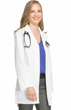 Cherokee Women's Notched Lapel 32" Lab Coat -Scrubs for Women shop 4 ck 1462 650