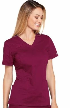 Cherokee Workwear Clearance Women's V-Neck Solid Scrub Top -Scrubs for Women shop 4 ck 4710 clearance 650
