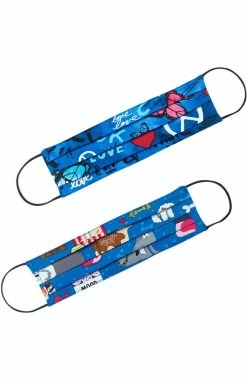 Cherokee Clearance Women's Reversible Unconditional Peach Love Butterfly Print Face Mask -Scrubs for Women shop 4 ck ck508upclearance 650