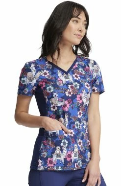 Cherokee Women's Happy Pals Print Scrub Top -Scrubs for Women shop 4 ck ck636 print 650