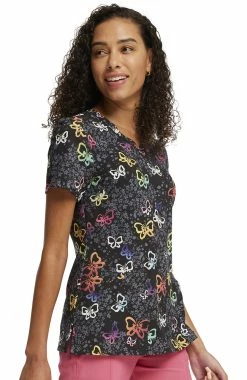Cherokee Women's Garden Flutter Print Scrub Top 9 Cherokee Women's Garden Flutter Print Scrub Top -Scrubs for Women shop 4 ck ck678 print 650