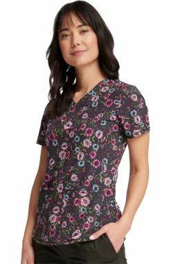 Cherokee Women's Romantic Garden Print Scrub Top -Scrubs for Women shop 4 ck ck703 print 650