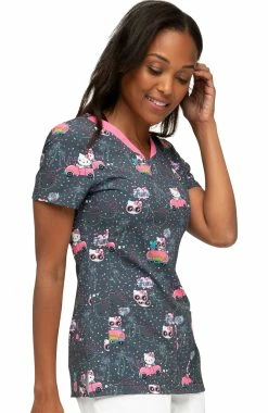 Heartsoul Clearance Women's Kawaii Vacation Print Scrub Top -Scrubs for Women shop 4 ck hs714 printclearance 650