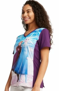 Cherokee Women's Sisters Print Scrub Top -Scrubs for Women shop 4 ck tf627 print 650