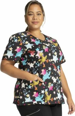 Cherokee Clearance Women's Stars Of Sesame Print Scrub Top -Scrubs for Women shop 4 ck tf659 printclearance 650