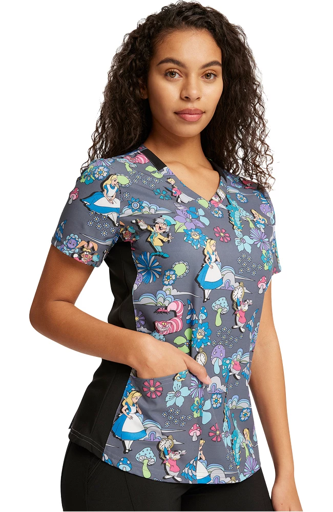 Cherokee Women's Alice Print Scrub Top 6 Cherokee Women's Alice Print Scrub Top - Image 4