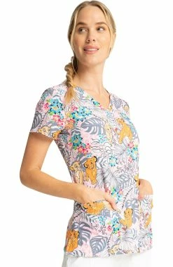 Cherokee Clearance Women's Jungle Pals Print Scrub Top -Scrubs for Women shop 4 ck tf776 printclearance 650