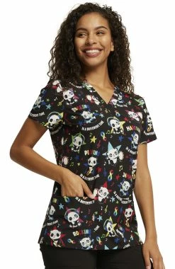Dickies Women's Different Tune Print Scrub Top -Scrubs for Women shop 4 di dk717 print 650 1