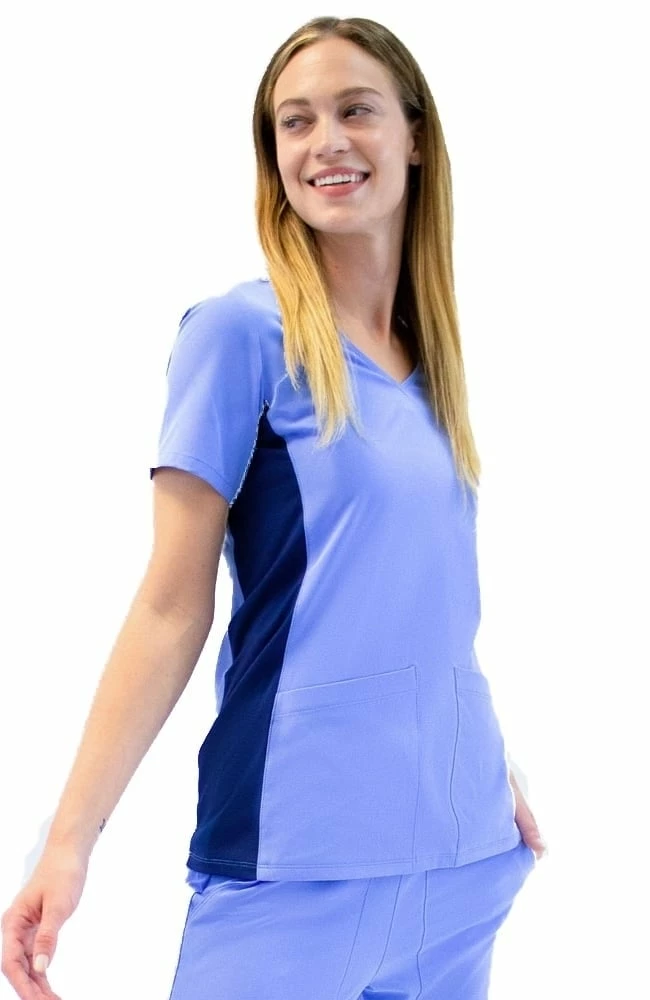 Maevn Uniforms Women's Knitted Mock Wrap Solid Scrub Top 6 Maevn Uniforms Women's Knitted Mock Wrap Solid Scrub Top - Image 4