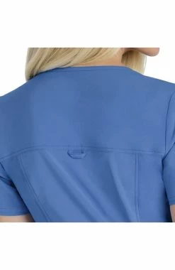 Cherokee Clearance Women's V-Neck Knit Panel Solid Scrub Top -Scrubs for Women shop 5 ck ck605 clearance 650