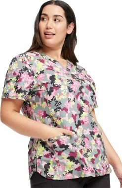 Cherokee Women's Floral Camotion Print Scrub Top -Scrubs for Women shop 5 ck ck634 print 650