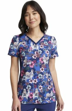 Cherokee Women's Happy Pals Print Scrub Top -Scrubs for Women shop 5 ck ck636 print 650