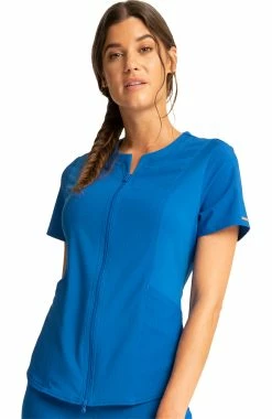 Cherokee Clearance Women's Zip Front Scrub Top -Scrubs for Women shop 5 ck ck931 clearance 650
