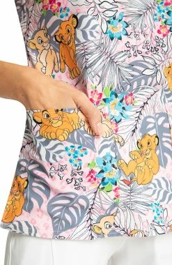 Cherokee Clearance Women's Jungle Pals Print Scrub Top -Scrubs for Women shop 5 ck tf776 printclearance 650