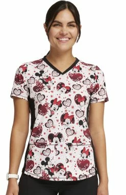 Cherokee Women's Hearts To You Print Scrub Top -Scrubs for Women shop 5 ck tf783 print 650